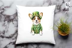 Cute Leprechaun Outfit Dog Clipart Sublimation PNG Product Image 2