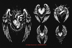 10 Bundle Dark Art Heart Wing Angel Broken Love Hate Emotion Product Image 3