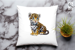 Watercolor Cute Jaguar Cub Clipart Sublimation PNG Product Image 2
