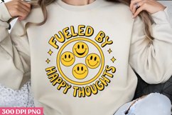 Fueled by happy thoughts, PNG, Retro Positive Sublimation PN Product Image 2