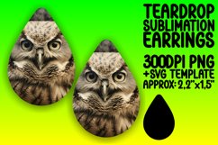 Sublimation Owl Earring Art Product Image 1