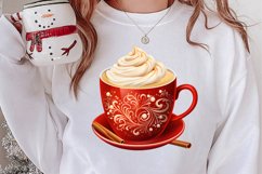 Christmas Cake Clipart, Christmas Cappuccino Clipart Product Image 2