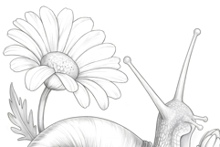Snail coloring page for adults. Adult coloring page flowers Product Image 2