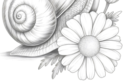 Snail coloring page for adults. Adult coloring page flowers Product Image 4