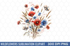 Wildflowers Sublimation Clipart Product Image 1