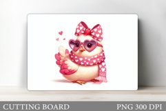 Cute Chicken Cutting Board. Valentines Cutting Board Design Product Image 1