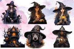 Halloween Witch Sublimation Clipart Bundle, Halloween Product Image 3