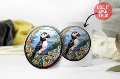 Puffin Floral Sublimation Bundle| Stained Glass Sublimatio Product Image 3