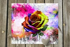 Rainbow rose | 9 Skinny tumbler flowers Sublimation designs Product Image 2