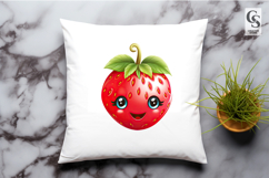 Cute Strawberry Fruit Characters Clipart Sublimation PNG Product Image 2