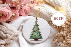 Christmas Ornament Print, Christmas Tree Round Ornament PNG Product Image 2