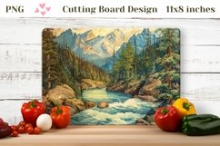 Vintage Mountains Cutting Board, River Cutting Board Design Product Image 1