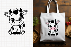 Baby Cow svg|Baby Dairy cow clipart|Flower Cow svg Product Image 1