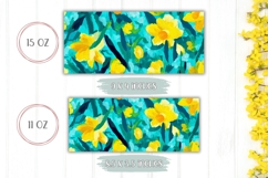 Narcissus Mug Wrap Design, Blue Coffee Mug Sublimation Product Image 2