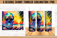 Colorful Skull Tumbler Sublimation Design PNG I 20oz Tumbler Product Image 2