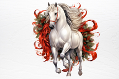 Christmas Horses Clipart PNG Product Image 2