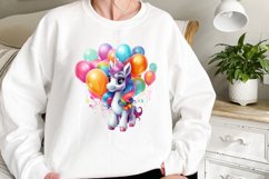 Birthday Unicorn Sublimation Clipart Product Image 2