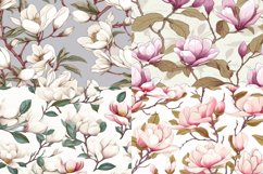 Boho Magnolia Seamless Pattern - 300DPI Product Image 2