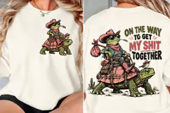 Frog Front Back Shirt Design, Cowboy Frog Front Back PNG, Fu Product Image 2