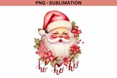 Red Santa Claus Sublimation PNG for Shirts Product Image 1