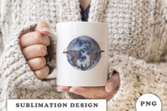 Watercolor Moon with Bat png Product Image 2