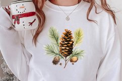 Gold Christmas Watercolor Clipart Sublimation, Christmas PNG Product Image 2