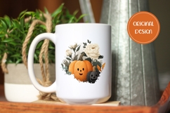 Halloween Pumpkin PNG, Floral Halloween Pumpkins T-Shirt PNG Product Image 2