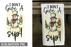 I Don't Give A Sip| Kitchen Dish Towel Sublimation Product Image 1