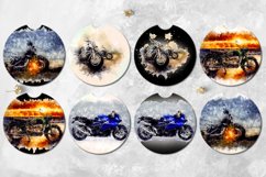 Watercolor Motorcycle | Sublimation car coaster &amp; key chain Product Image 2