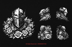 10 Bundle Dark Art Warrior Knight Rose Floral Kingdom Product Image 3