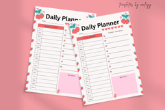 Strawberry Themed Daily Planner | Editable Canva Template Product Image 2