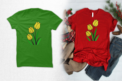 Yellow Tulip Trio Three Size Embroidery Design Product Image 2