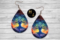 Tree of Life teardrop earring png,Tree Earrings sublimation Product Image 1