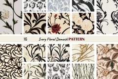 16 Ivory Floral Damask Seamless Digital Paper For Download Product Image 2