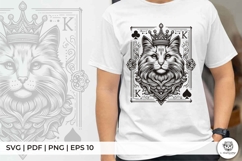 King Cat Playing Card - Regal Line Art Illustration Product Image 2