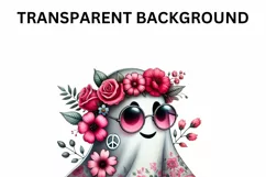 Cute Retro Pink Halloween Watercolor Clipart Product Image 3