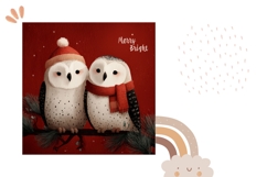 Christmas Pillow Design, Christmas Owl Pillow Template Product Image 2
