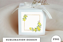Watercolor Lemons Gold Frame png Product Image 2