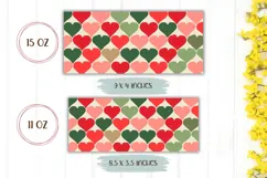 Colorful Hearts Coffee Mug Wrap, Love Heart Mug PNG Product Image 2