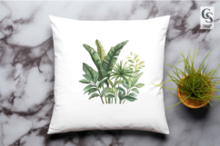 Watercolor Tropical Plant Bush Clipart PNG Product Image 2