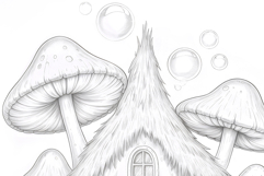 Gnome house coloring page for adults. Adult coloring page Product Image 2