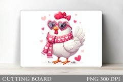 Cute Chicken Cutting Board. Valentines Cutting Board Design Product Image 1