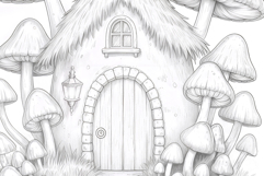 Gnome house coloring page for adults. Adult coloring page Product Image 3