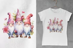 Summer Gnomes Watercolor Sublimation PNG, Flower Watercolor Product Image 2