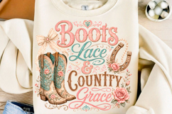Boots Lace and Country Png T Shirt Product Image 1