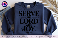 Serve the Lord with Joy Psalm 100:2 Christian PNG Product Image 2