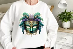 Mardi Gras Masks Clipart, Watercolor Mardi Gras Mask Product Image 2
