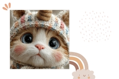 3D Cat Pillow Design, Kitten Pillow Sublimation Product Image 2