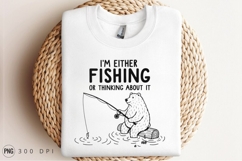 Funny Bear Fishing Cartoon Sublimation PNG Product Image 3