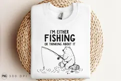 Funny Bear Fishing Cartoon Sublimation PNG Product Image 3